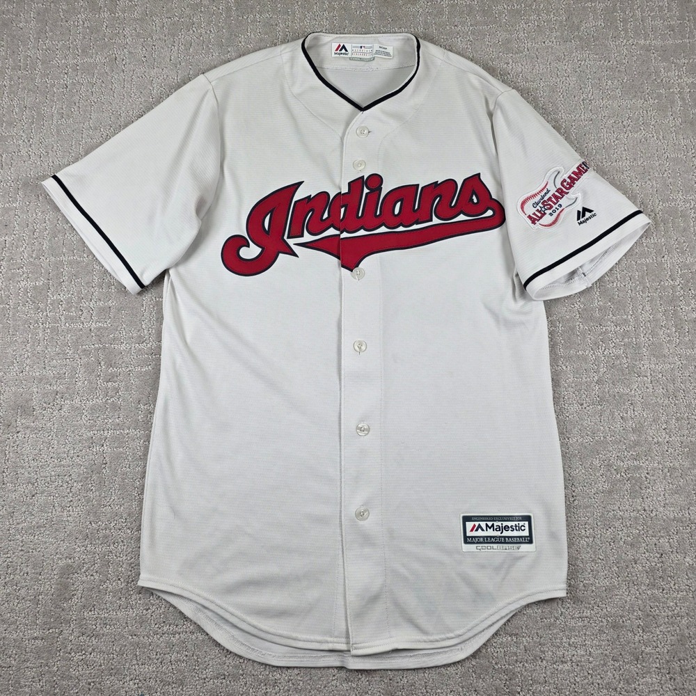 Majestic Cleveland Indians 2019 All-Star Game Jersey White Womens Small *Flaws